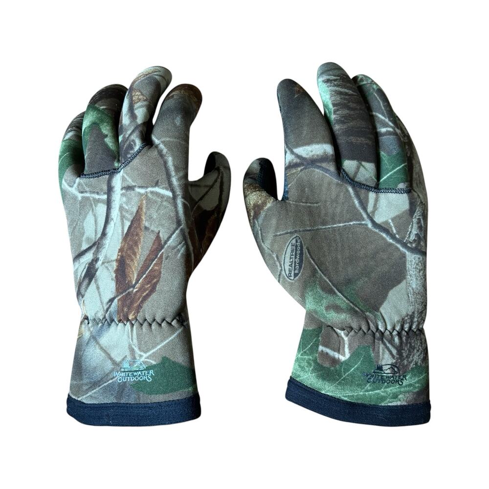 RealTree Hardwood Whiterwater Outdoors Camo Neoprene Hunting Gloves - Size Large
